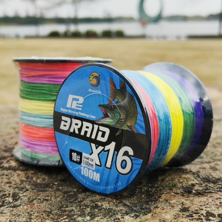 Bingolife PE X12 X16 Senar Pancing Kepang 100m Senar Utama line Joran Pancing Jarak Jauh Pancing Lau