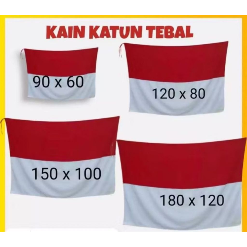 BENDERA MERAH PUTIH BENDERA KAIN KATUN TEBALL