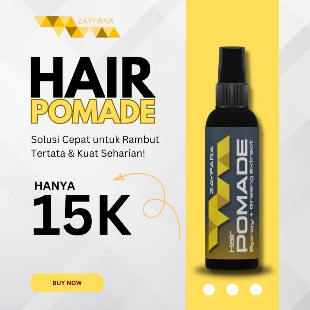 Minyak rambut Zayfara HAIR SPRAY 100ml minyak rambut pria perawatan rambut kasar klimis Pomade