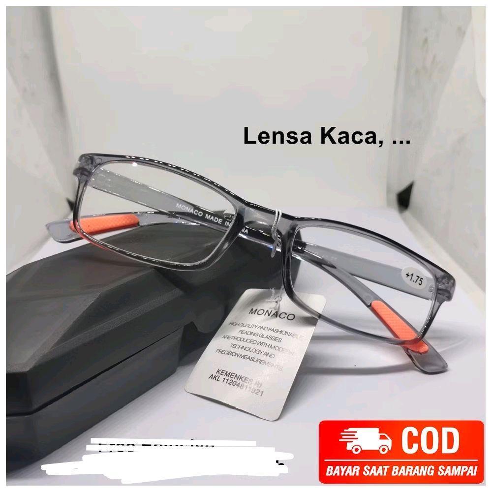 Kacamata Baca Plus Lensa Asli Kaca Frame Lentur Elastis Anti Patah Ukuran Plus +1.00 Sampai Plus +4.