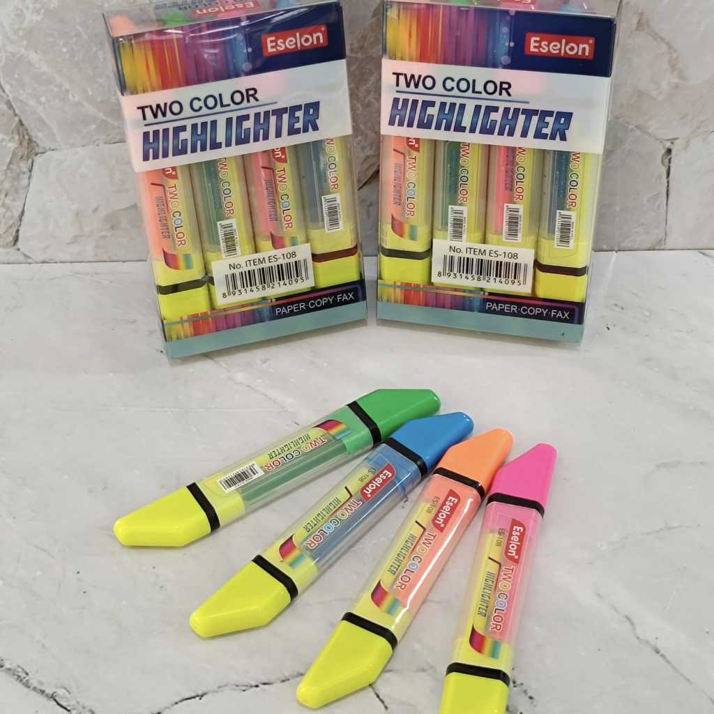 

SELUSIN ( 12 PCS ) Highlighter Eselon Stabilo Eselon Dua Warna ES-108