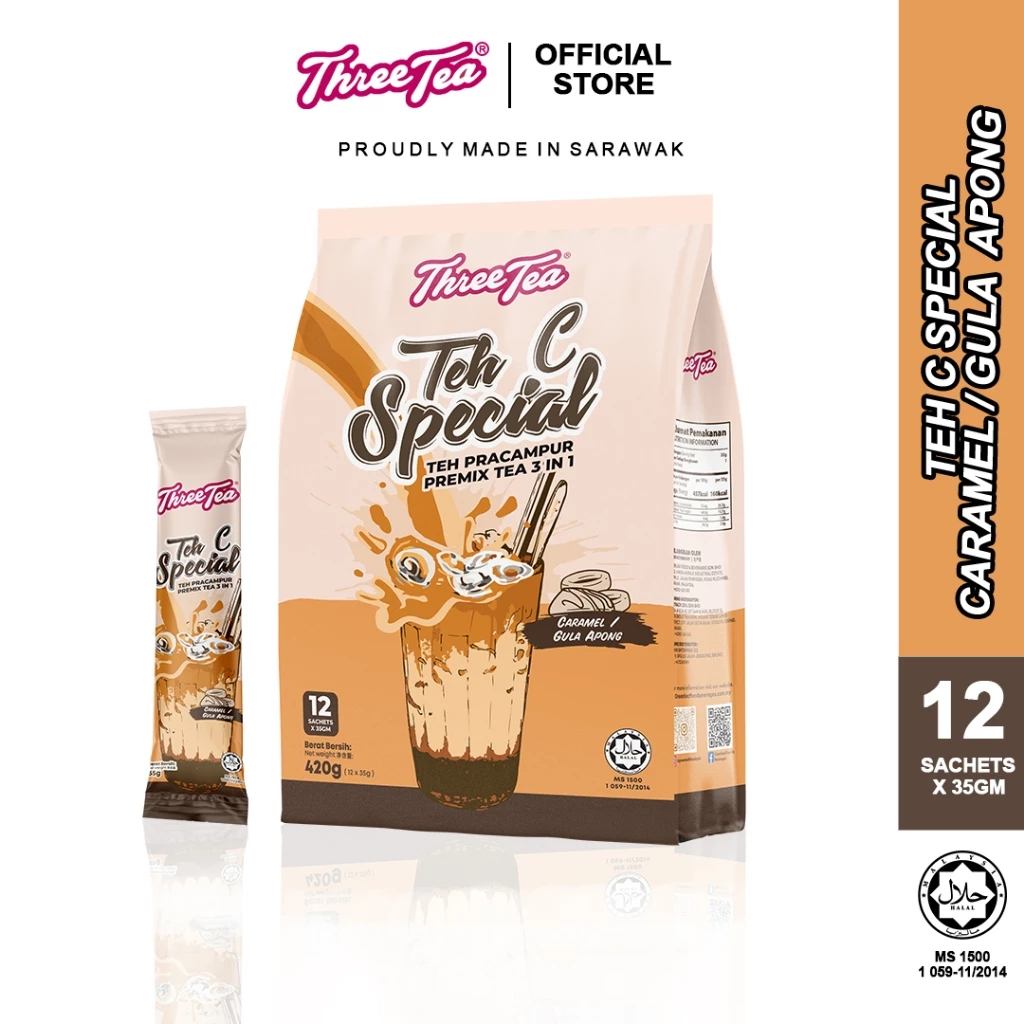 

[Three Tea] Teh C Special Instant Sachet 3in1 Halal