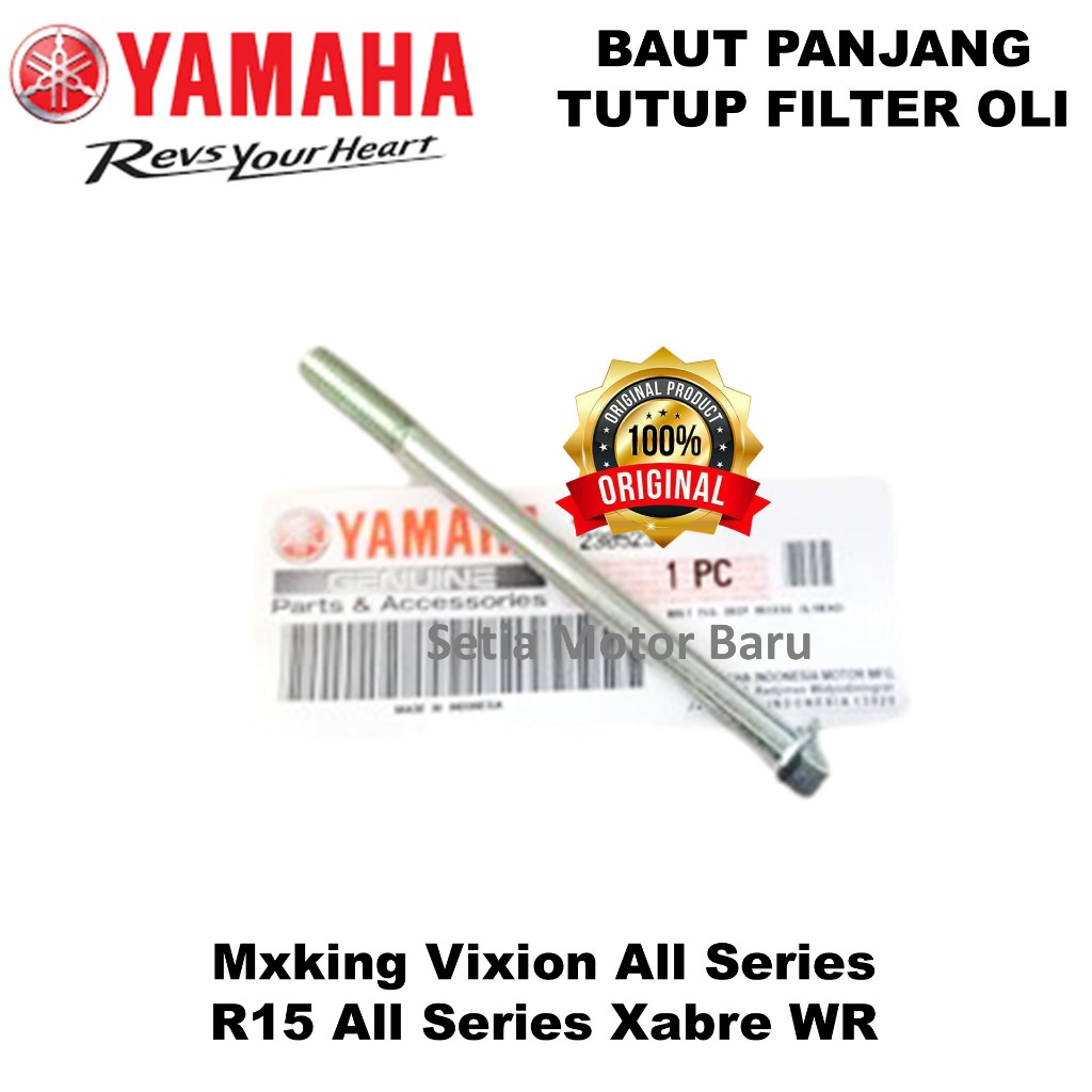 Bolt Baut Panjang Tutup Filter Oli MxKing Mx King Vixion Xabre Wr R15 Asli Yamaha