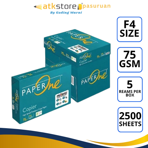 

PaperOne Kertas F4 75gr Copier 1 Box (2500 lembar) Kertas HVS F4 Kertas Fotocopy