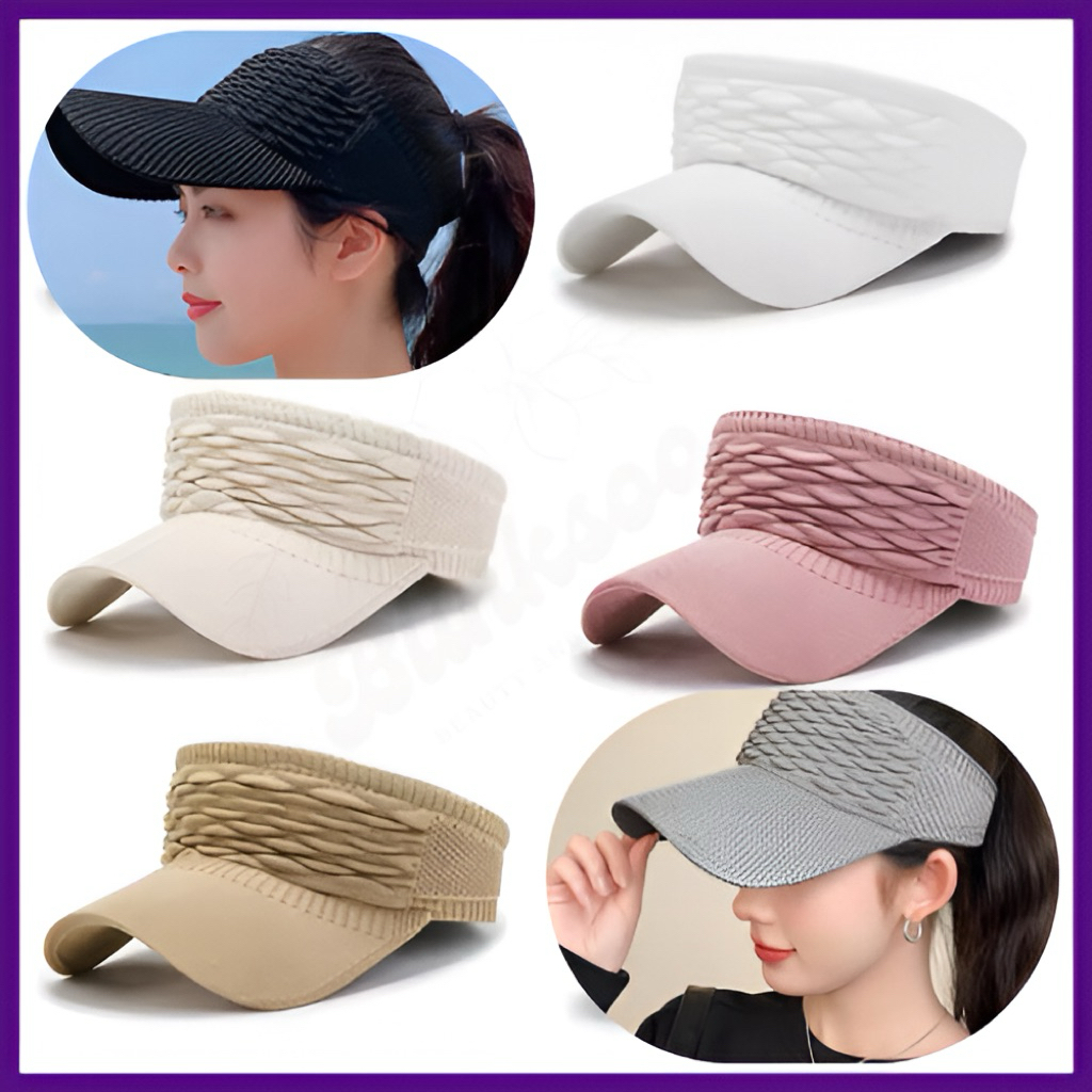 TOPI BASEBALL OLAHRAGA - atas bolong / Bahan Rajut Warna Polos untuk Pria / Wanita topi jilbab / Top