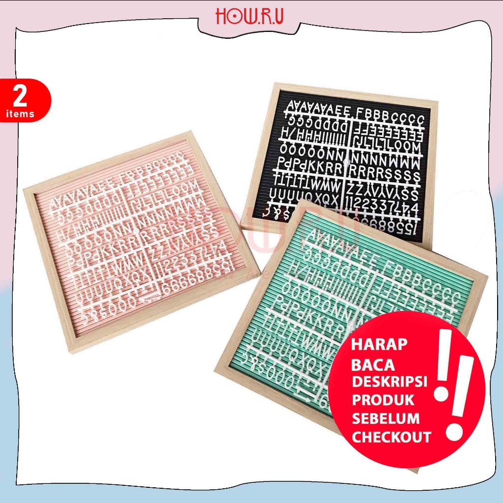 

[DEFECT] Letter Board Papan Nama Bayi + Huruf HOW.R.U 30x30cm