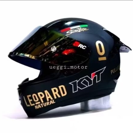 Helm Full Face KYT R10 Paket Ganteng Leopard/Red bull Original helm SNI