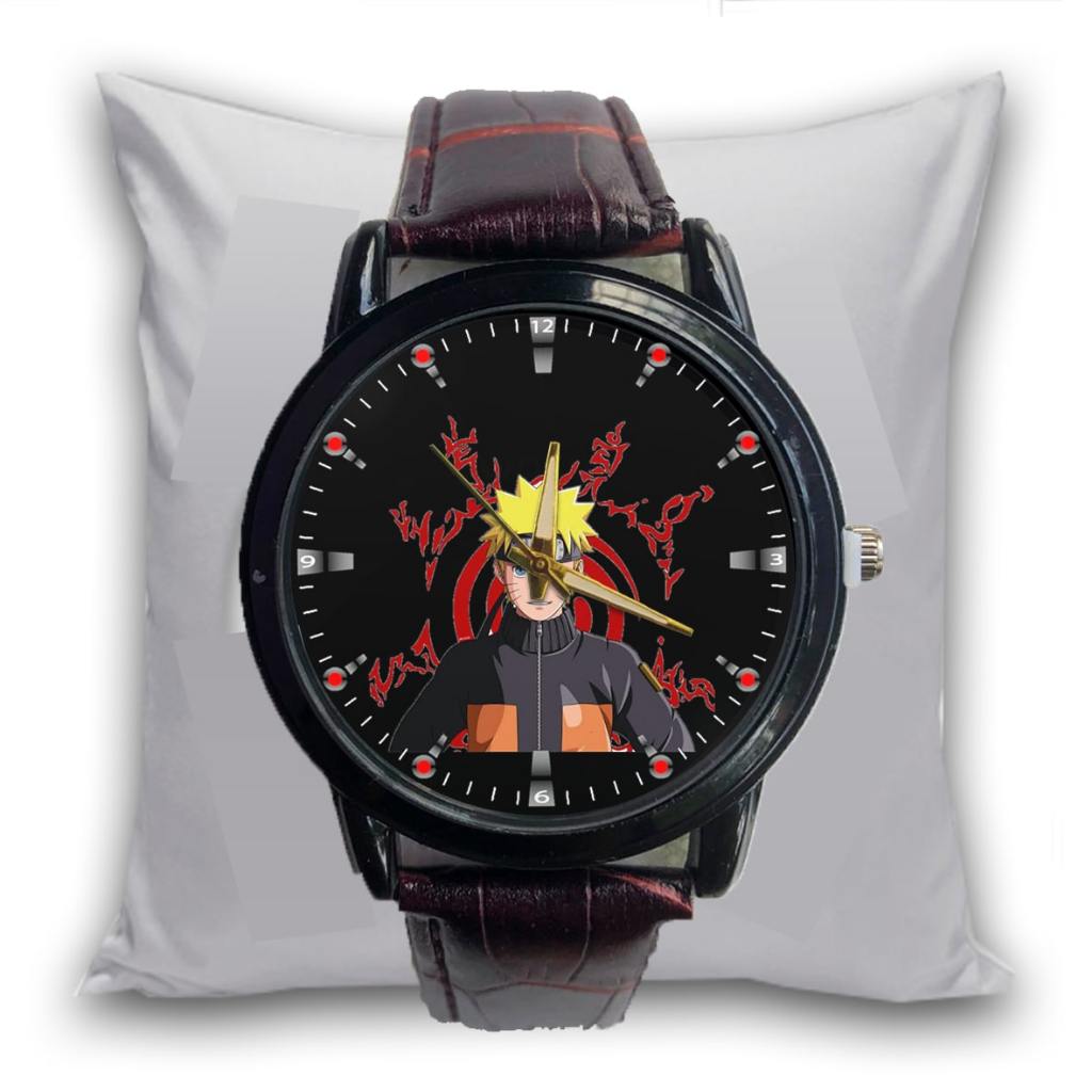 Jam Tangan Pria KORPS BRIMOB LOGO Kulit Coklat Formal Bisnis Quartz Analog Custom Keren