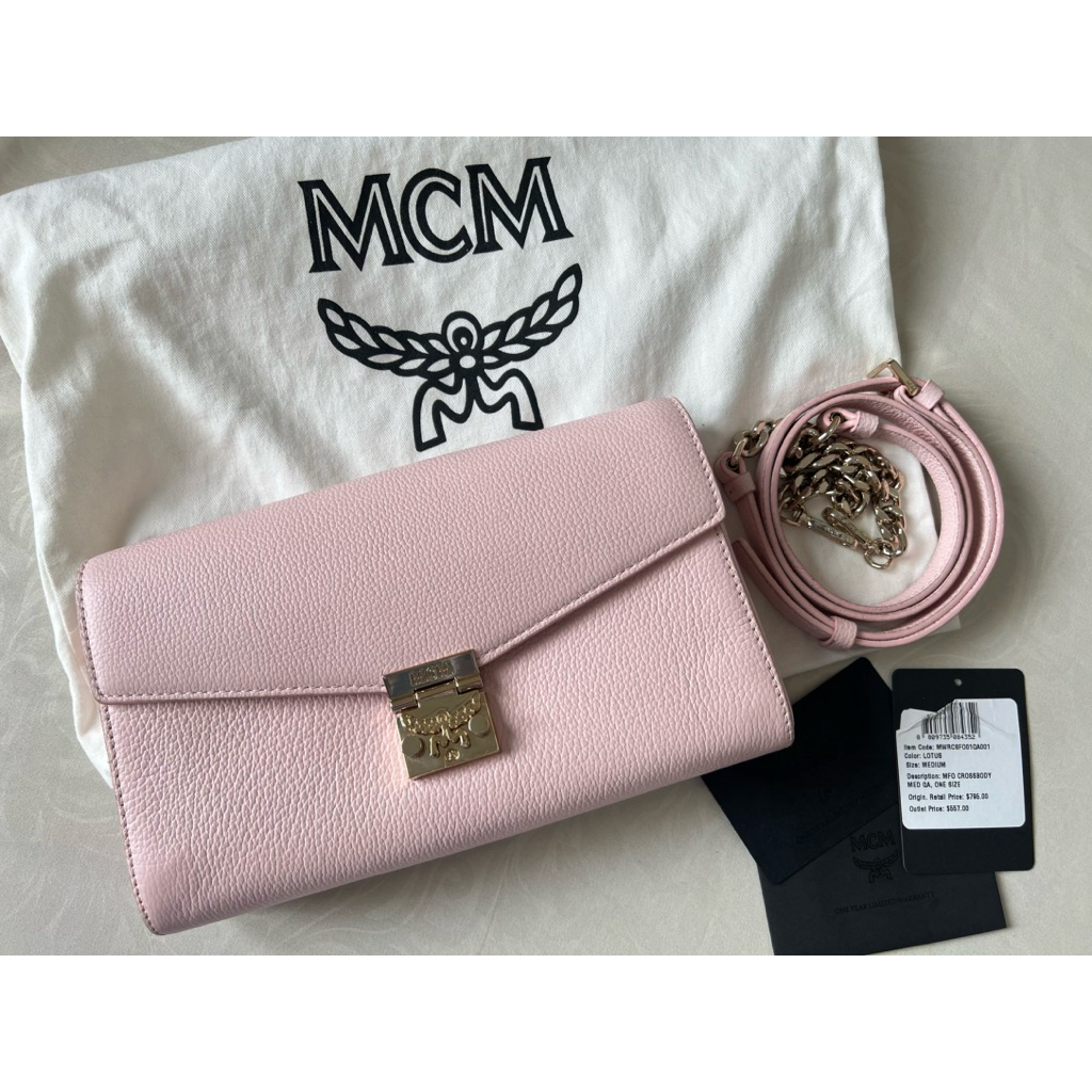 MCM Medium Crossbody Pink Lotus Bag
