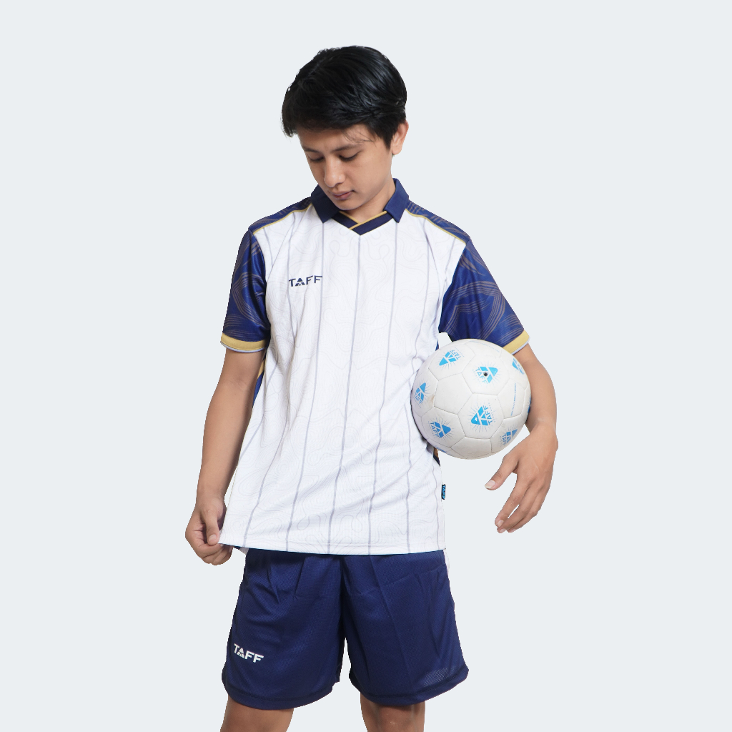 TAFF Sportwear Anthophila Jersey One Set Regular Putih Merah Hitam Sepak Bola Futsal | Setelan Baju 