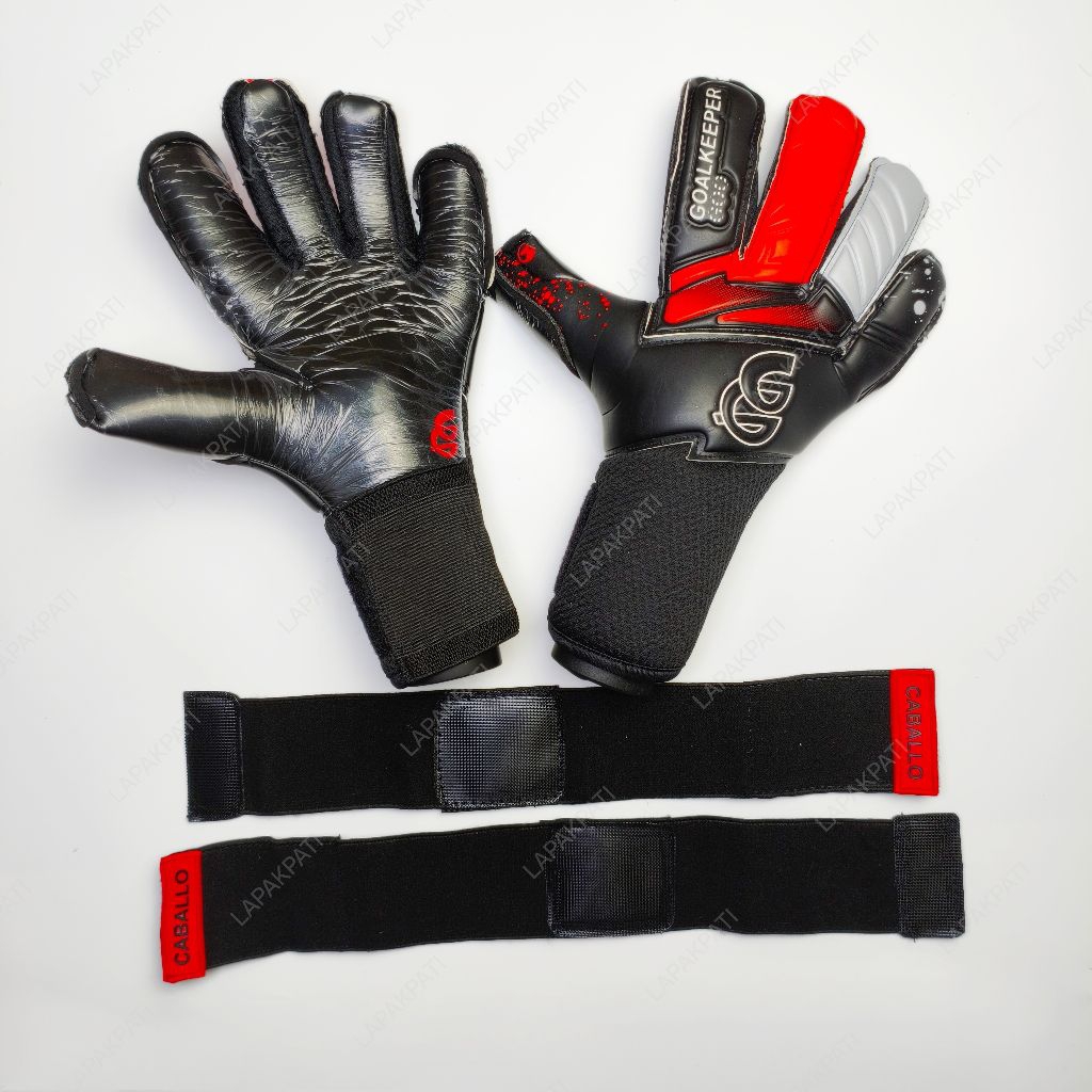 TERBARU FREE SABLON NAMA GOALKEEPER GOO CABALLO RED BLACK 2025 BY PGS PRO SARUNG TANGAN KIPER ORIGIN