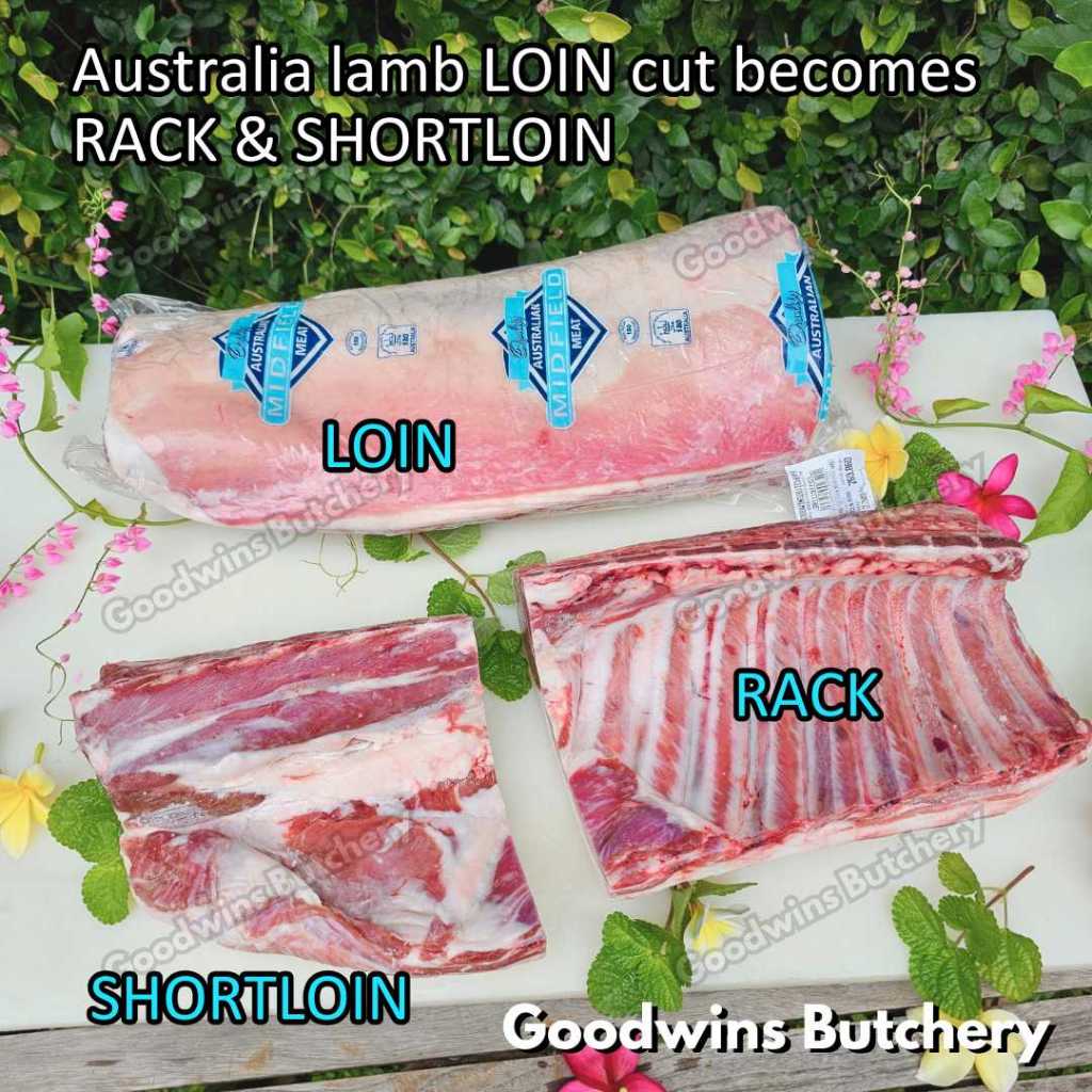 

Lamb RACK & SHORTLOIN cut from lamb LOIN | Australia Wammco WhiteStripe Midfield | iga domba muda frozen