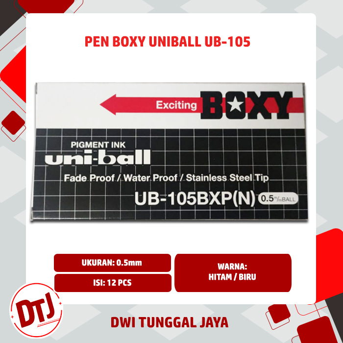 

Al Pen Boxy Uniball 105 (UB-105) Hitam / Biru