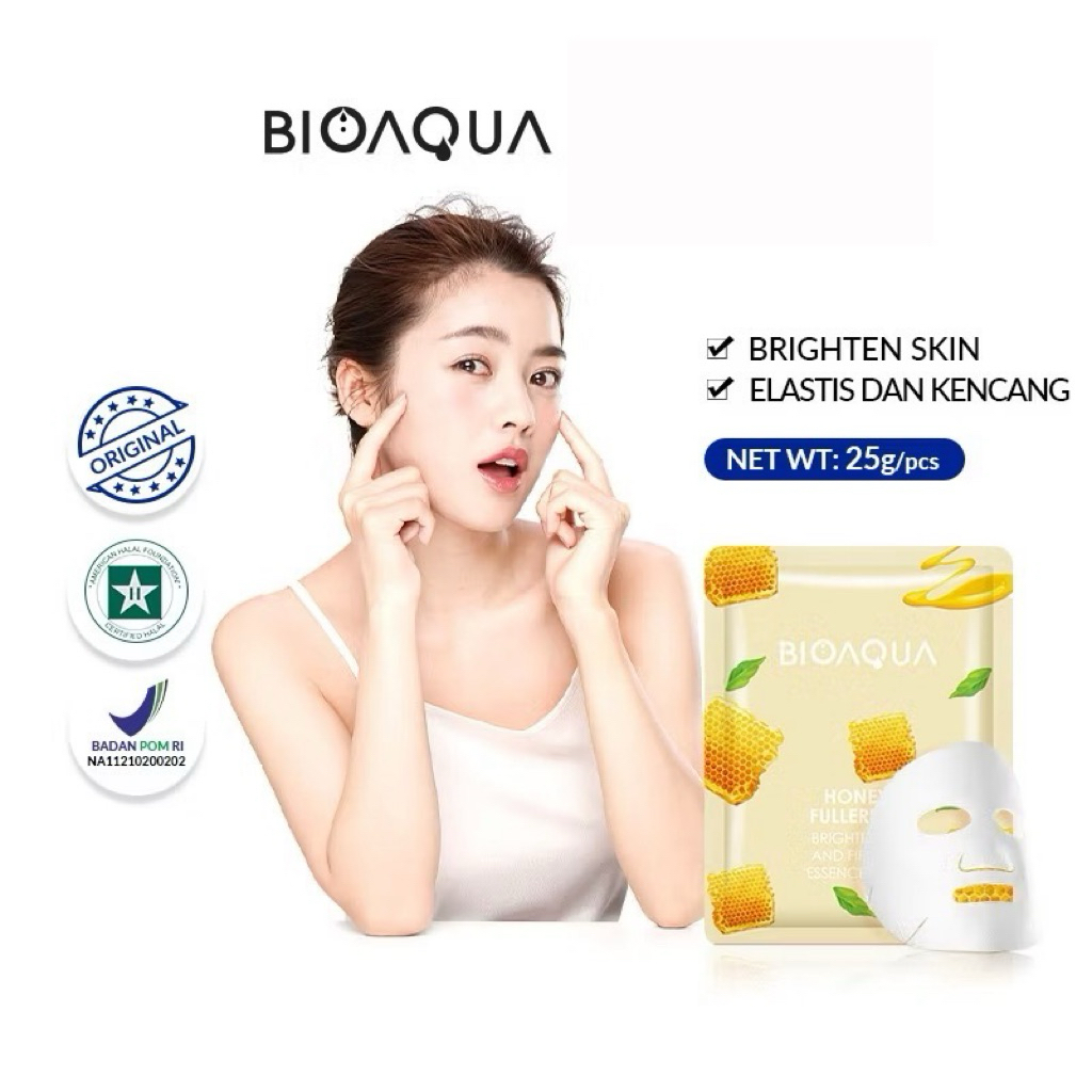 BIOAQUA HONEY FULLERENE BRIGHTENING AND FIRMING ESSENCE SHEET MASK 25gr