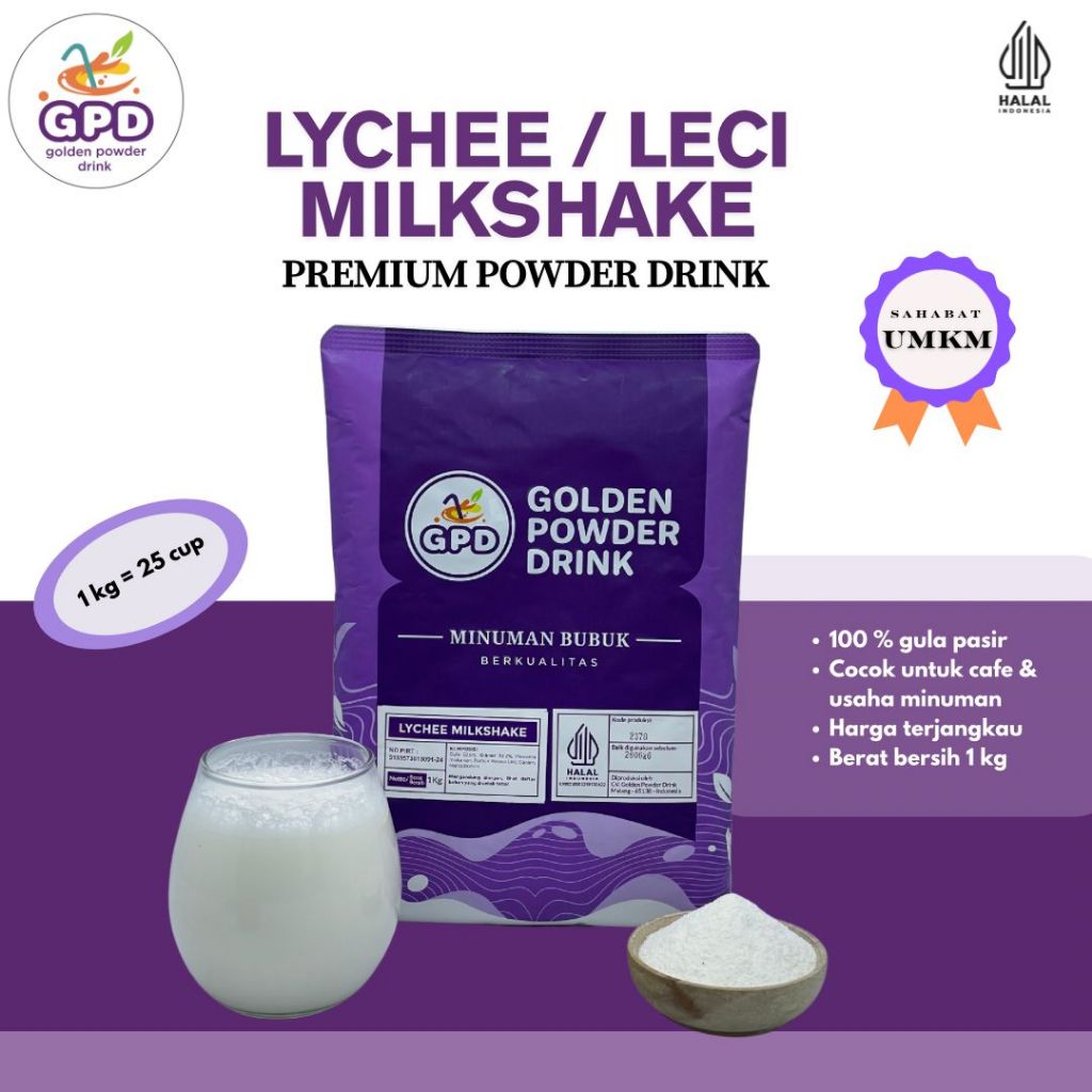 

Bubuk minuman Premium - Leci Milkshake - Golden powder drink