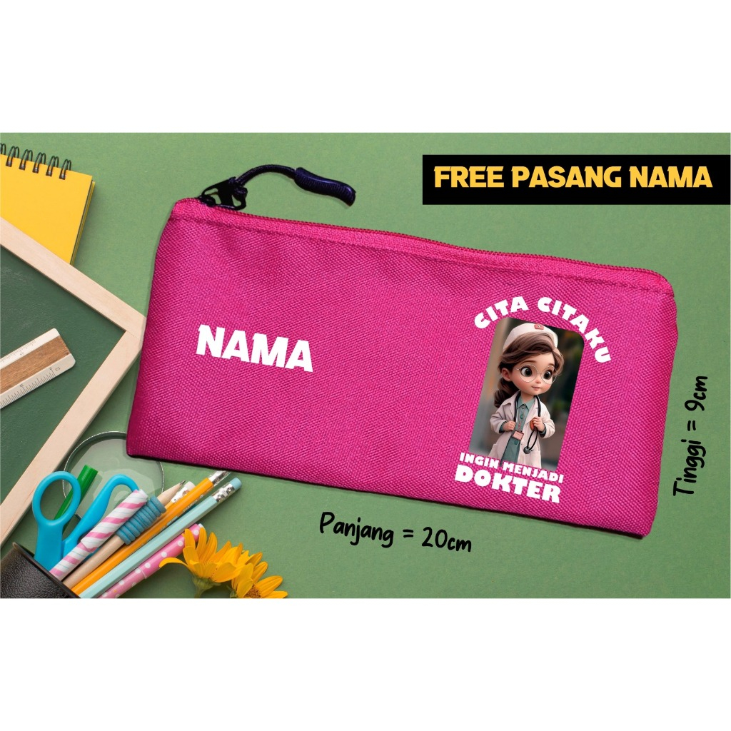 

GRATIS NAMA Tempat Pensil Kotak Pensil Gambar Dokter Kecil Pencil Case Kostak Anak Atk Sekolah Bahan Cordura Murah