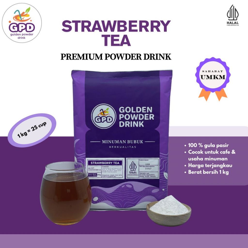 

Bubuk minuman Premium - Strawberry tea - Golden powder drink