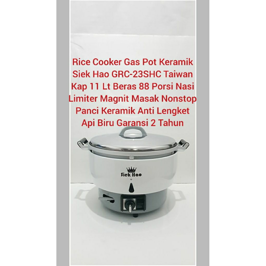 Rice cooker gas pot keramik taiwan siek hao 10Liter