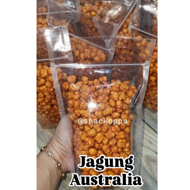 

Jagung Australia Balado 250 gram | Snack Snackoppa Pilus Jagung Balado | Gak Keras - Garing