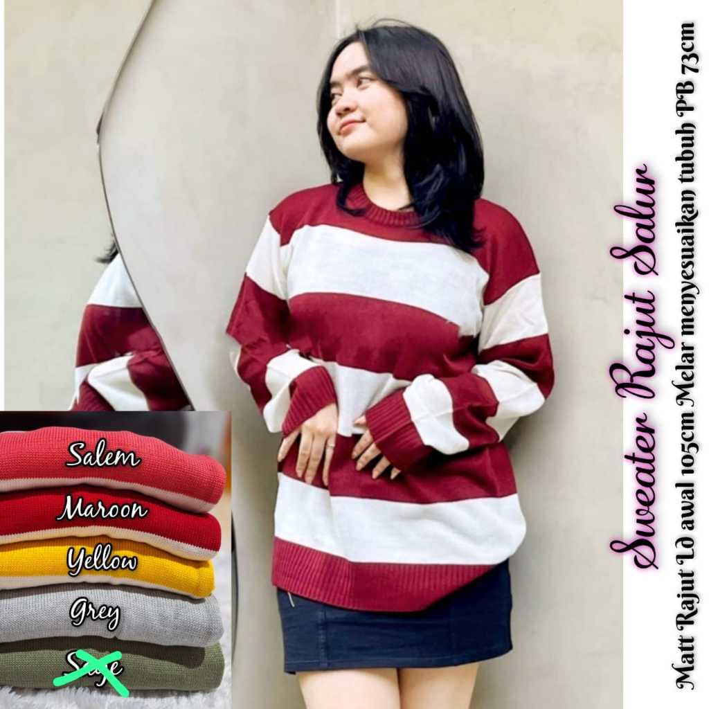 Sweater rajut oversize // Sweater rajut kekinian // Sweater rajut premium // Sweater salur