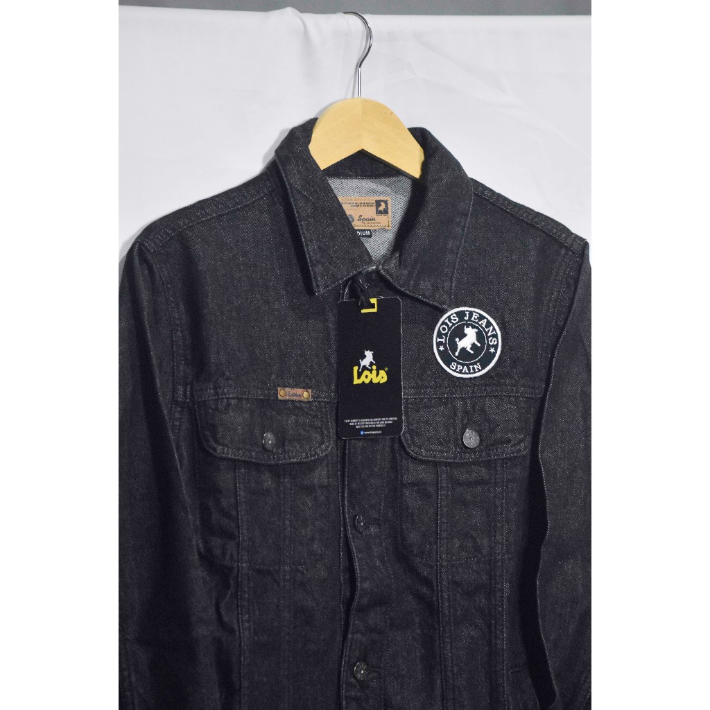 JAKET LOIS ORIGINAL // JAKET DENIM LOIS ORIGINAL // JAKET SLIMFIT HITAM DENIM // [[UKURAN M]]