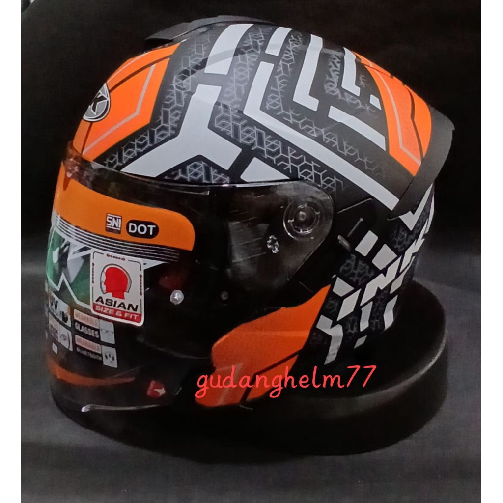 HELM INK TERRA 2 MOTIF #2 - HELM INK HALF FACE DOUBLE VISOR
