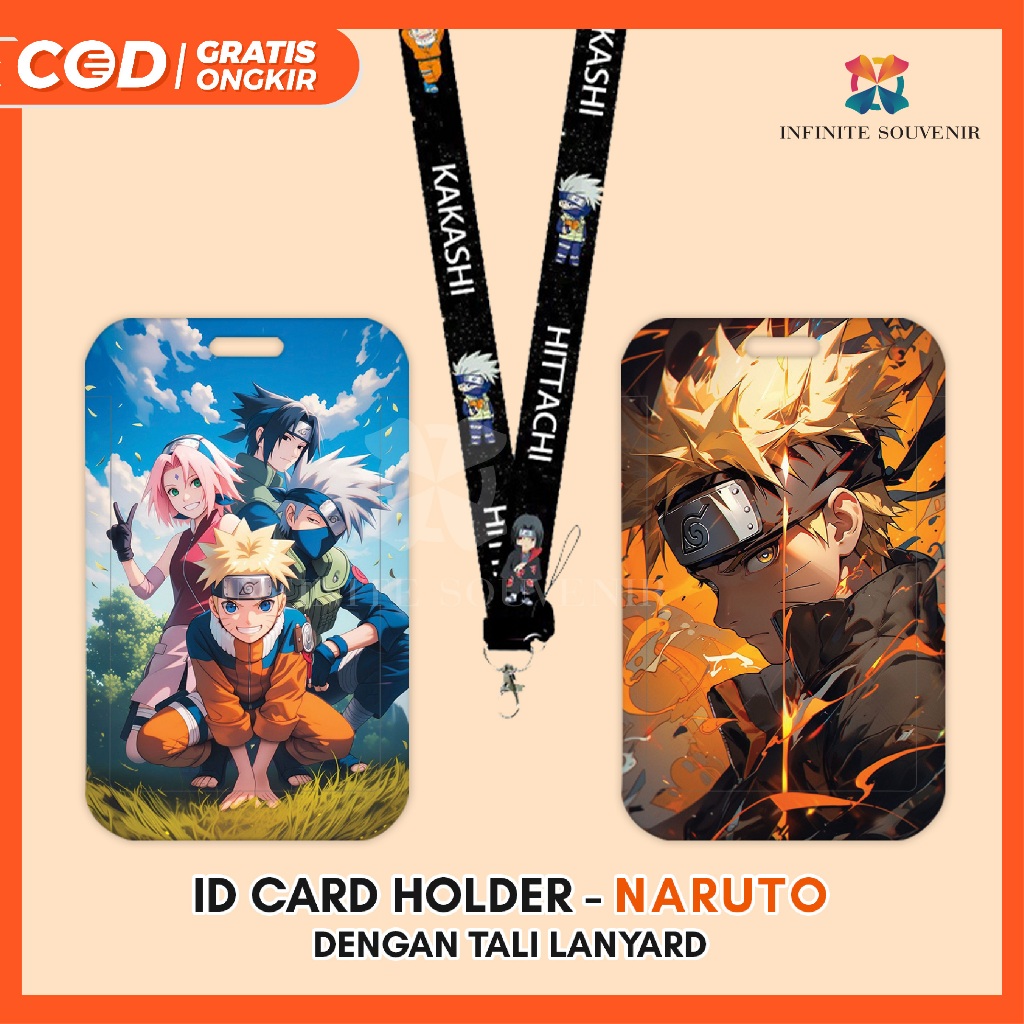 

[N004] NARUTO / HITAKHI / KAKASHI / Name Tag Card Holder dengan Tali Lanyard / Tali Gantungan