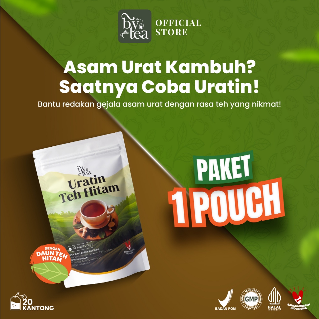 

URATIN TEH HITAM BYTEA MINUMAN KESEHATAN HERBAL ALAMI MEMBANTU MENURUNKAN ASAM URAT ORIGINAL BPOM