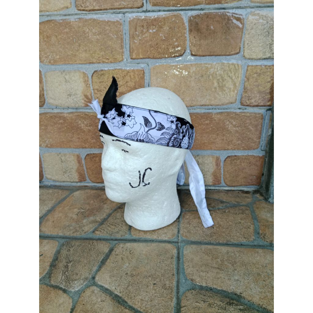 Iket Sunda Tradisional Model Batik PGRI - Blangkon Batik Putih-1212