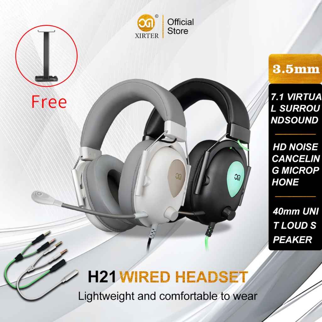 XIBTER H21 Headset gaming Surround 7.1 Headphone kabel henset bando PC/Mobile Pengiriman gratis bass