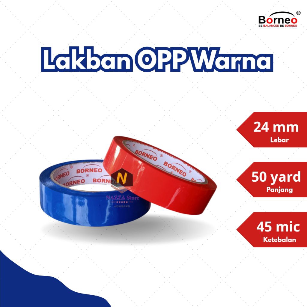 

Borneo Lakban OPP Warna 24mm x 50 yard 1 roll
