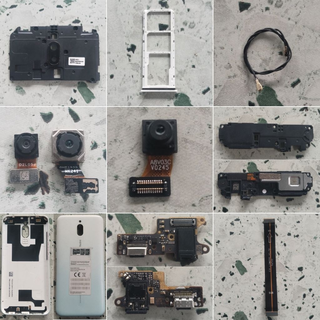 Xiaomi Redmi 8 / 8A / 8A Pro Bahan Kanibalan, Mesin Mati Total Matot, Konektor Cas HF, Antena, Flex 