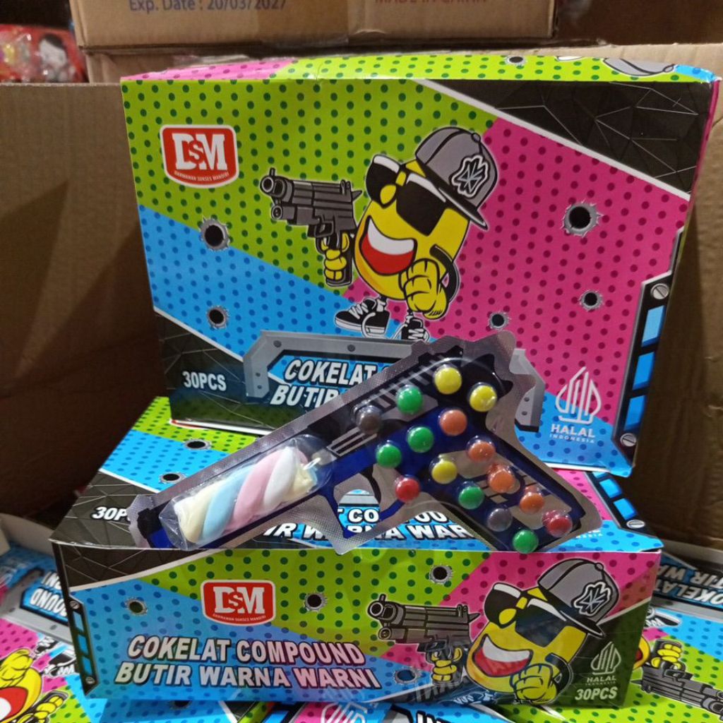 

Cokelat Compound Butiran Warna Warni 1 box isi 30 pcs