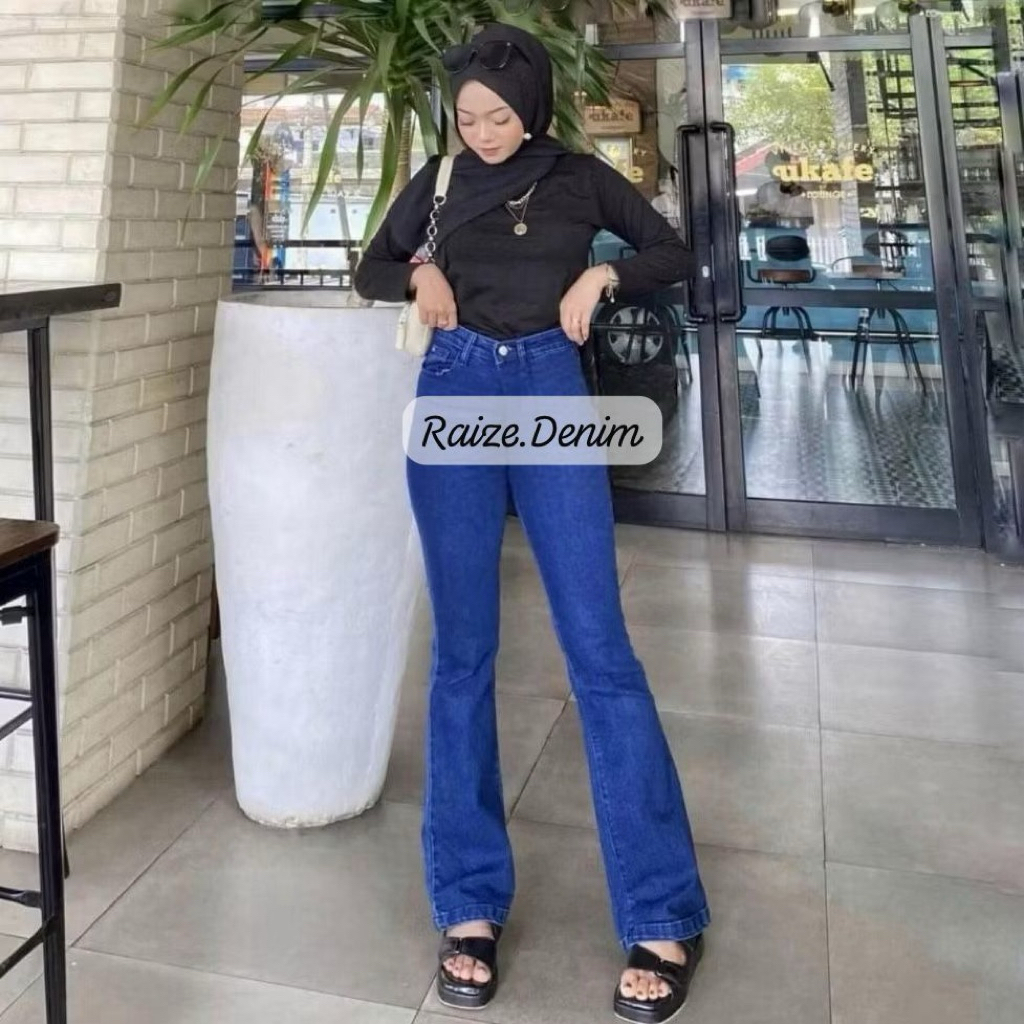 Highwaist Cutbray Jeans Retro Wanita-Celana Jeans Cutbray Wanita Model Retro Korea Terbaru