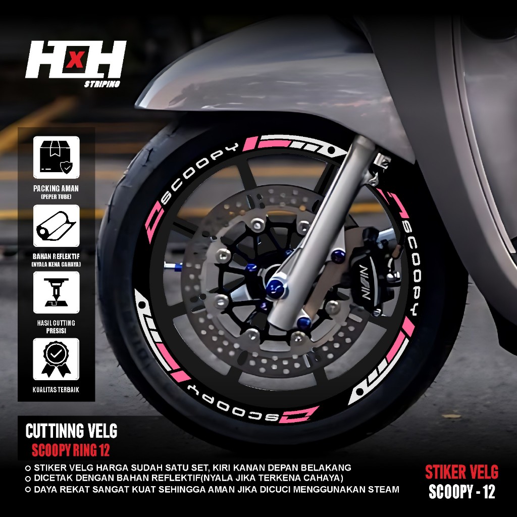COD CUTTING STICKER VELG SCOOPY NEW RING 12 STIKER LIS LIST VARIASI BAN VELG MOTOR HONDA SCOOPY 12