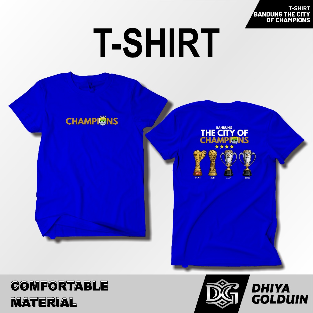 Bandung The City Champions Kaos Pria T-Shirt Champion Kaos Pria Distro Original 100% Terbaru 2025