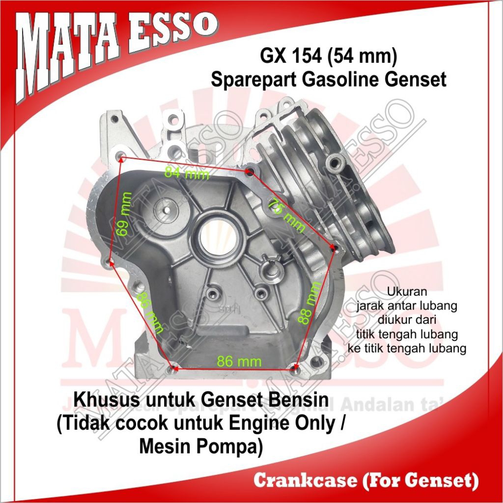 CRANKCASE GENSET 1000WATT GX154 / BLOCK MESIN GENSET BENSIN GX154 / CYLINDER BLOCK GX154
