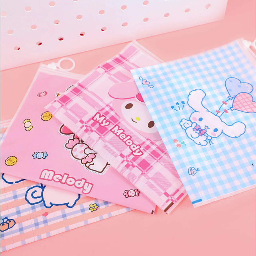 

Tempat Pensil Sanrio Anti Air - Pouch Sanrio - Alat Tulis Organizer Transparan Kartun Pouch Make Up Anti Air