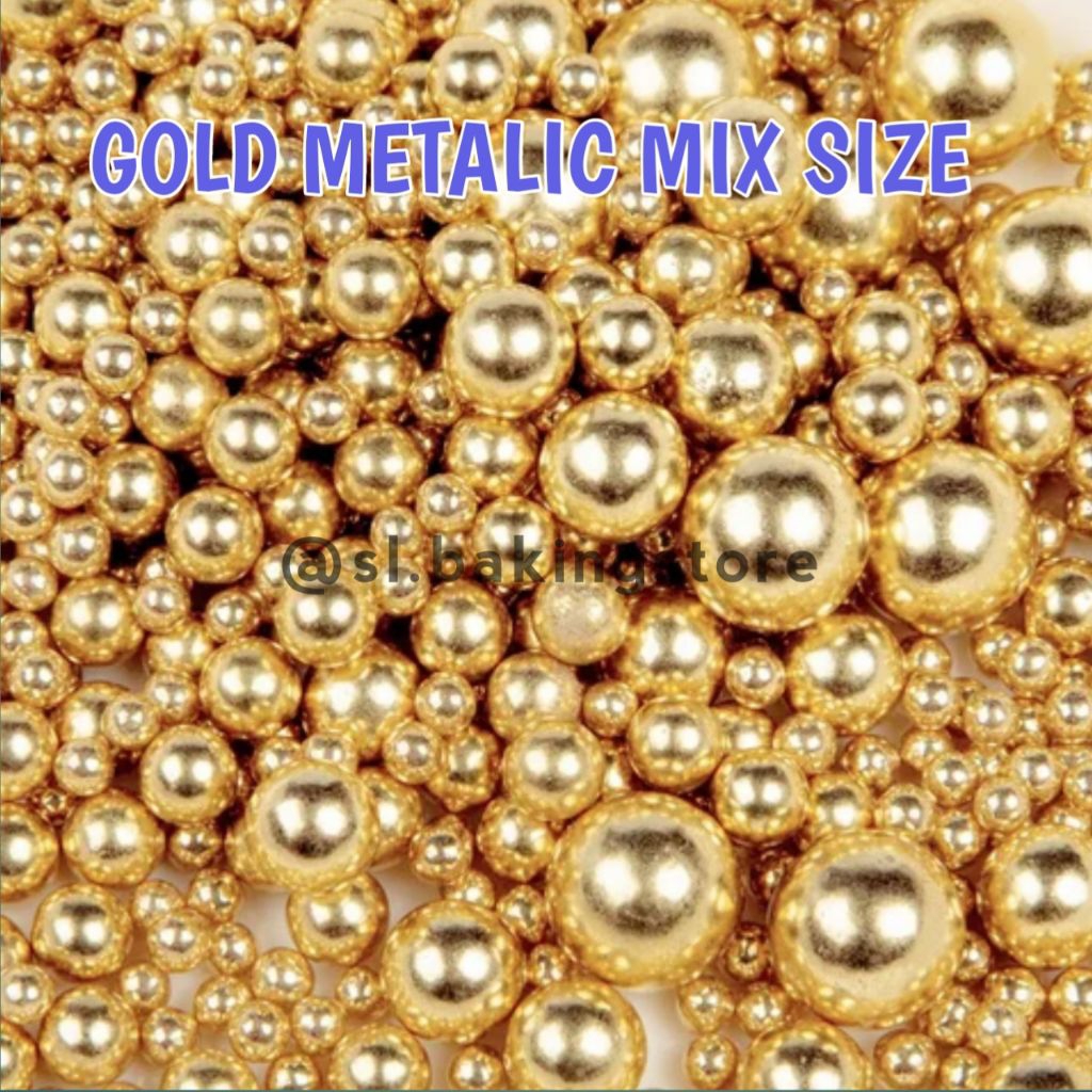 

SPRINKLE GOLD METALIC MIX SIZE HIASAN CAKE/SPRINKEL HIASAN KUE