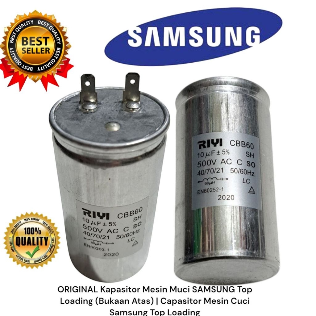 ORIGINAL Kapasitor RIYI  Mesin Cuci SAMSUNG Top Loading (Bukaan Atas) | Capasitor Mesin Cuci Samsung