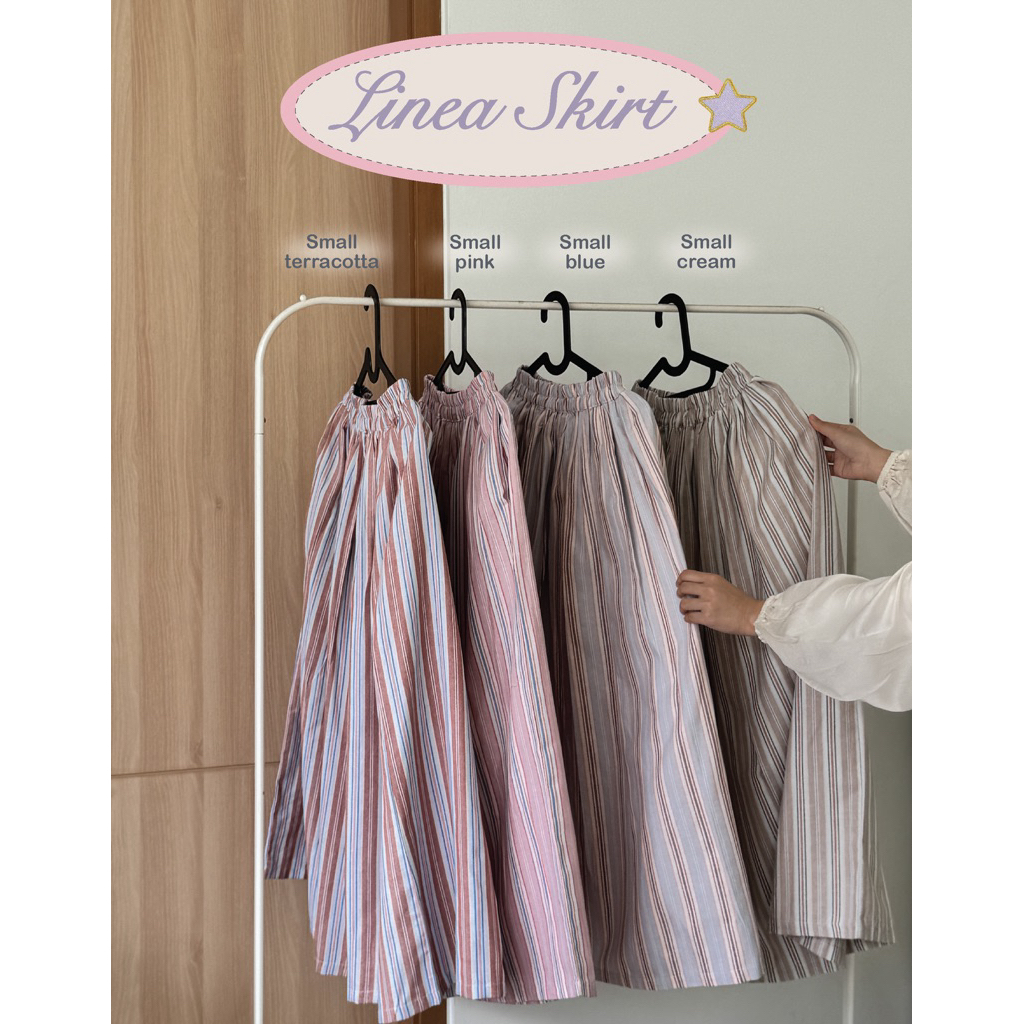 ByNeeth Linea Skirt - Stripes Skirt - Rok Motif Garis - Rok Katun