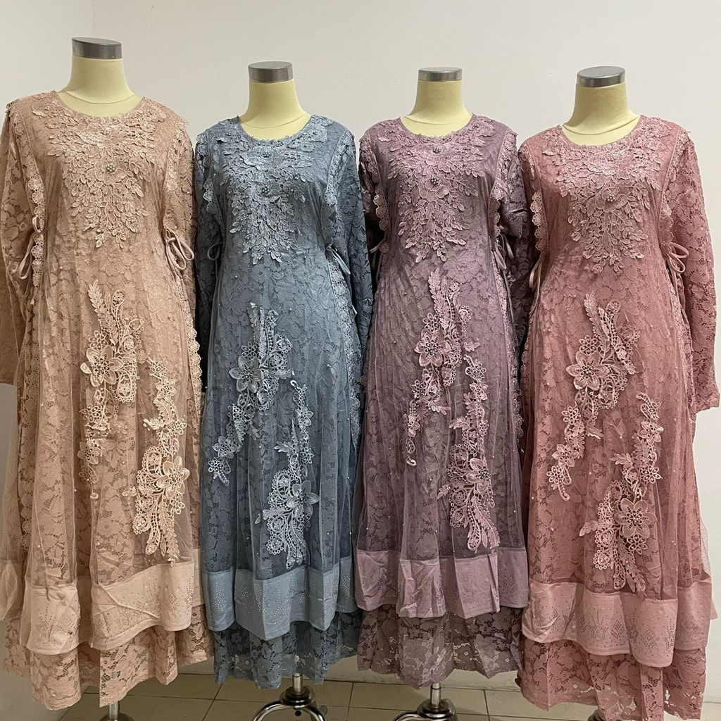 gamis brokat tile ukuran jumbo YL604