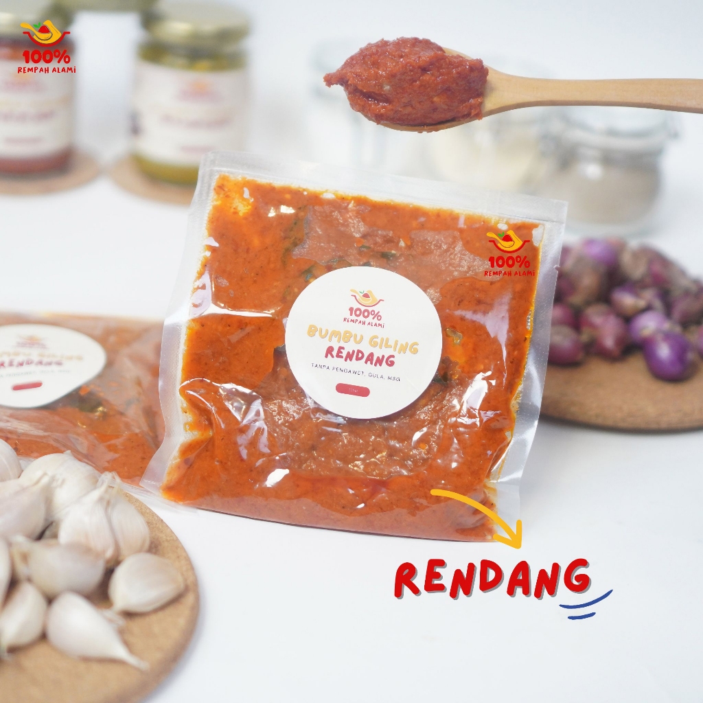 

100persen Bumbu Rendang Instan Gilingan Basah Gadih Asli Padang 125gr dan 250gr