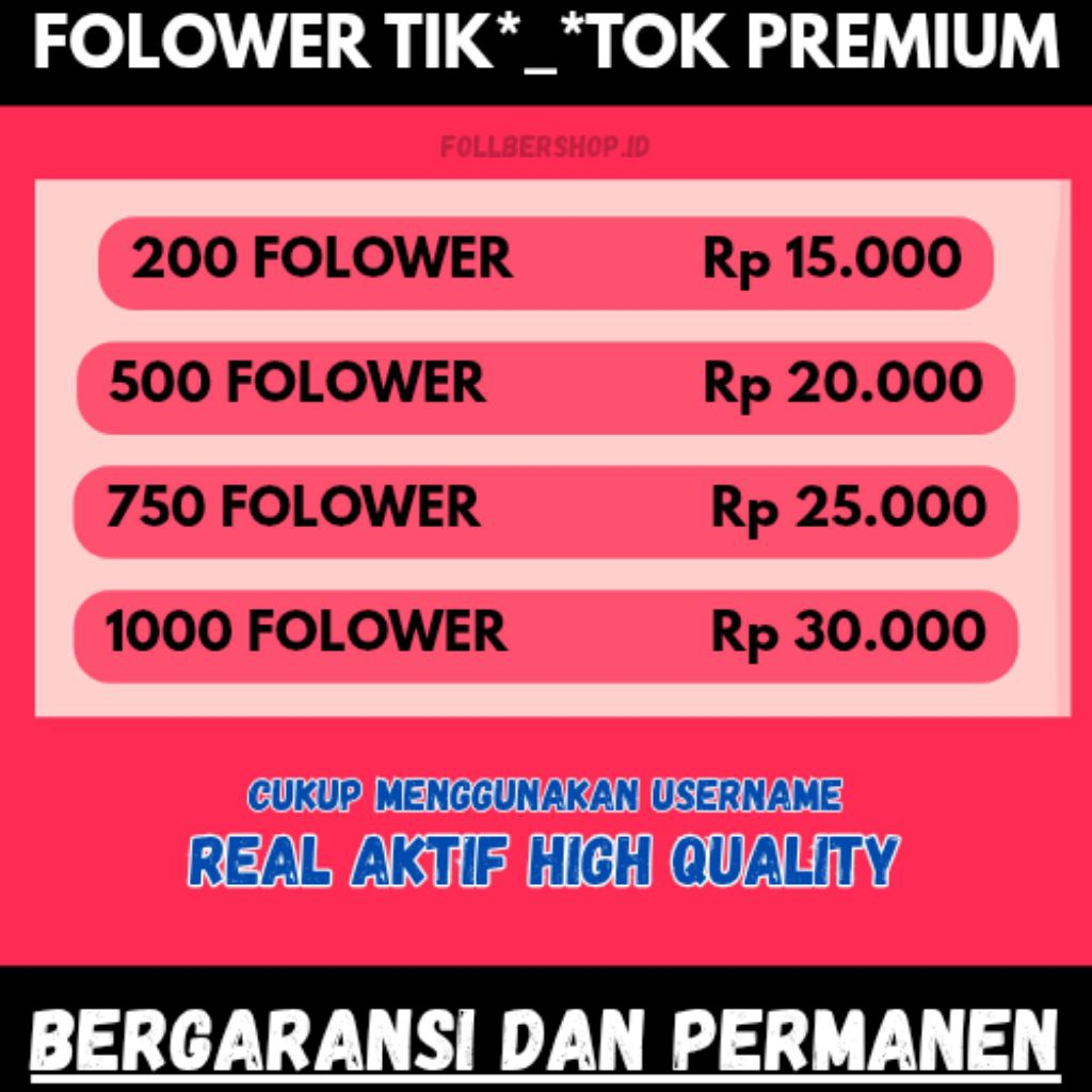 FOLLOWERS TIK**TOK PERMANEN