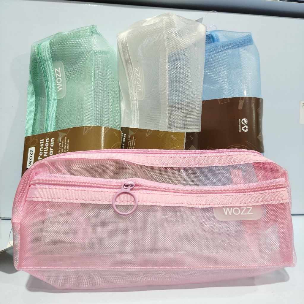 

1 Pcs Kotak Pensil Jaring Nylon Transparan