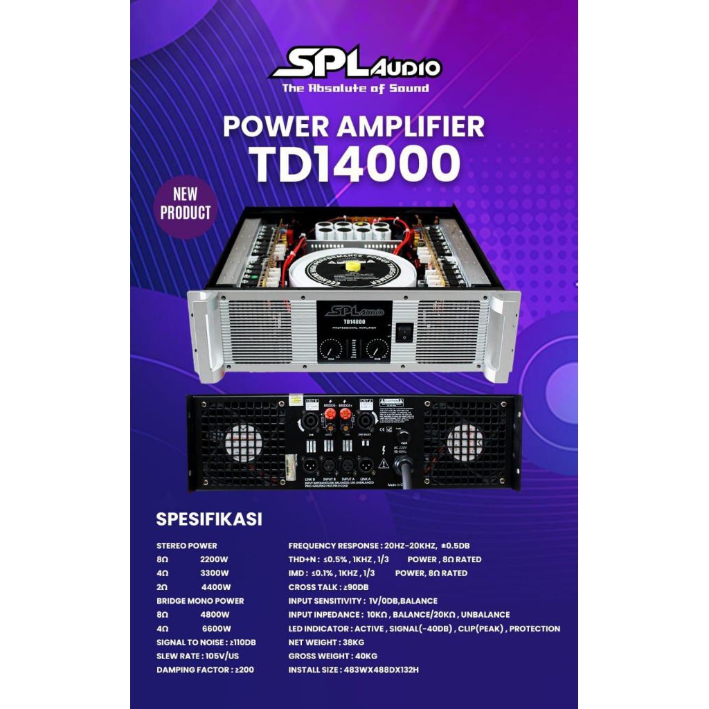 Power SPL Audio TD-14000 class TD 2x2200watt original Terbaru