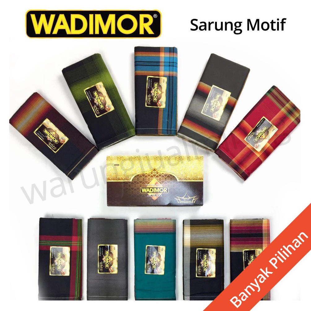 KODE T56Y Sarung WADIMOR Aneka Motif  Padang Horizon Horison Hitam Putih Polos  Tenun Songket Sholat