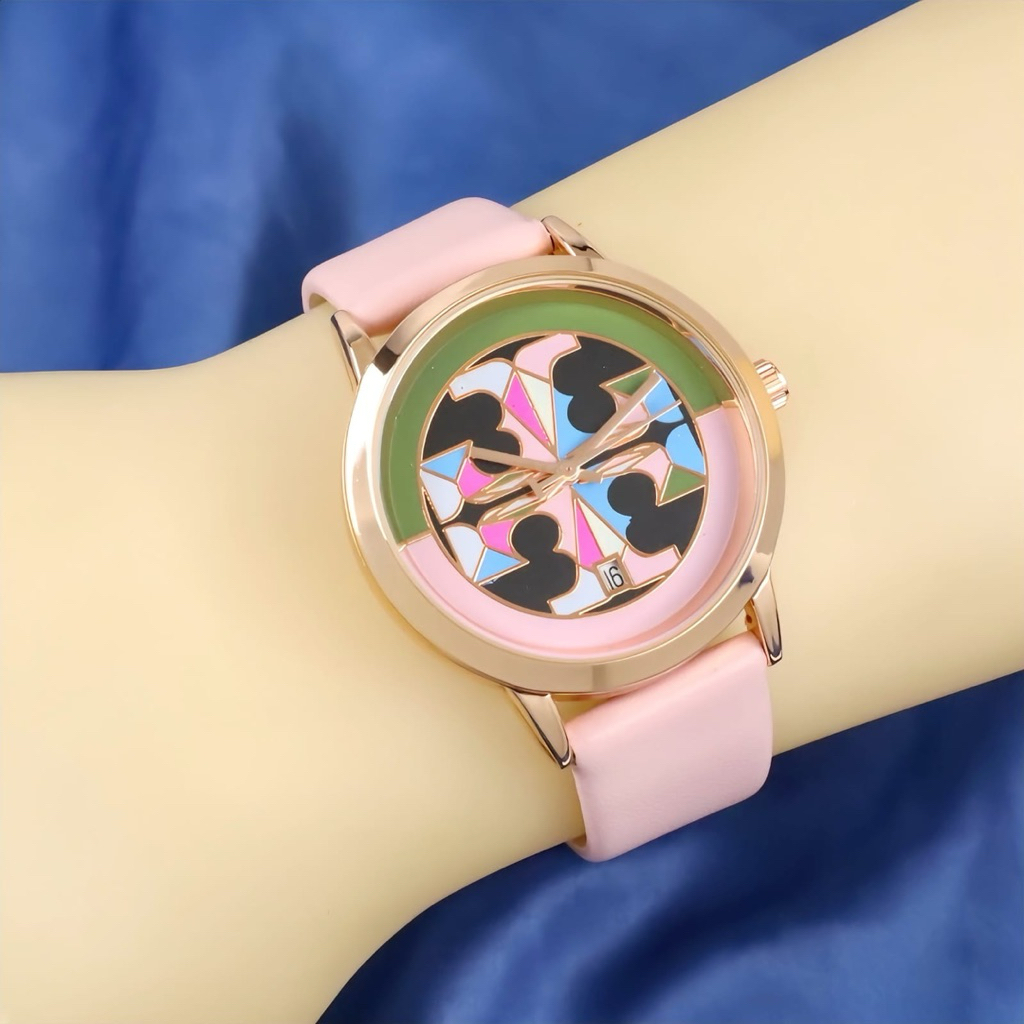 Jam Tangan Style Wanita TORY BURCH 6363 Tangal Aktif Strap Kulit Set