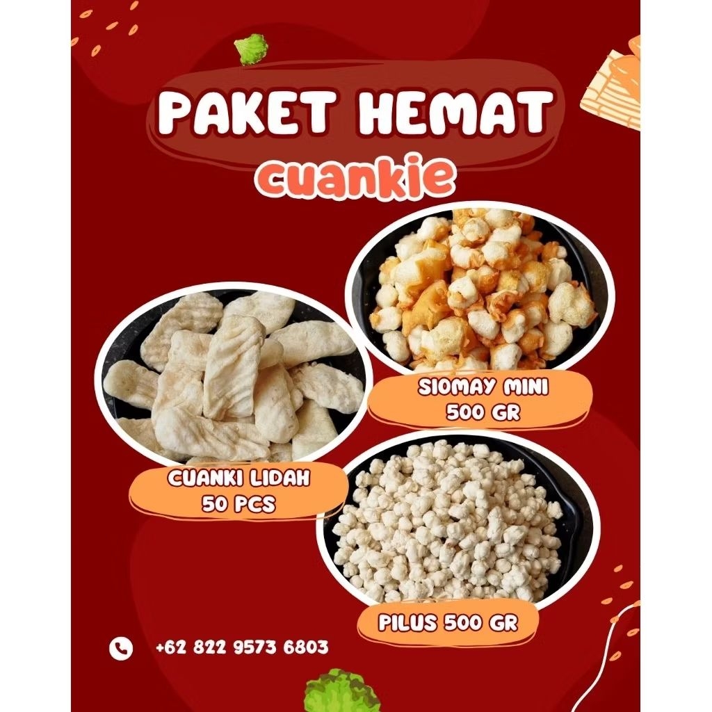 

PAKET HEMAT ISI 500gr CUANKI LIDAH | SIOMAY MINI | PILUS