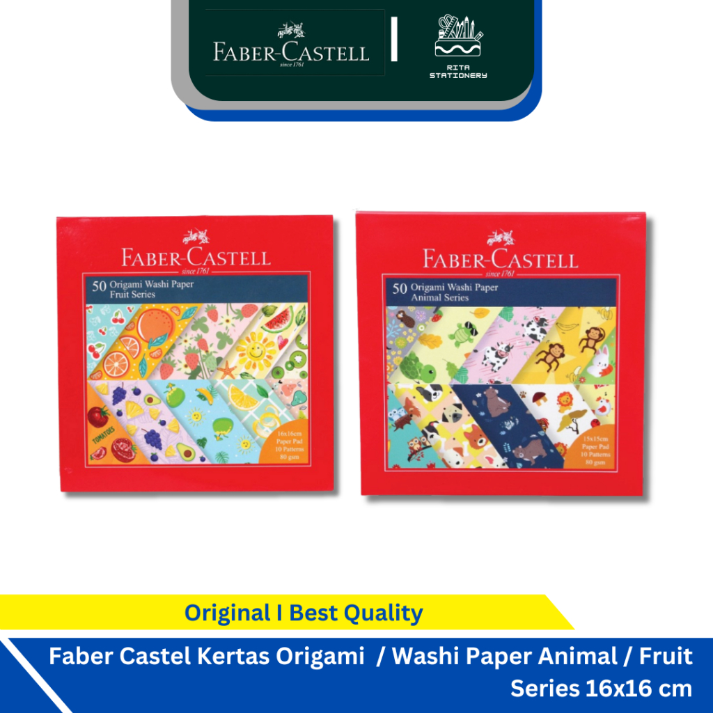 

Kertas Origami Faber Castell / Washi Paper Animal Hewan / Fruit Buah Series 16x16 cm